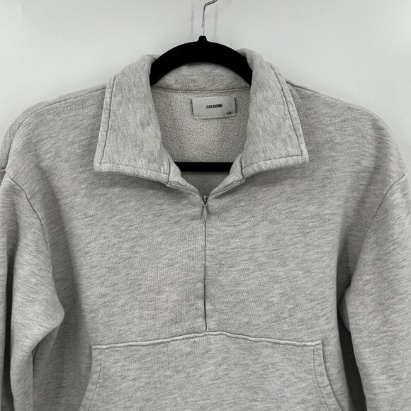 JOAH BROWN *Flawed* Heather Gray Cropped Half Zip Sweater Size Small / Medium - Picture 3 of 9